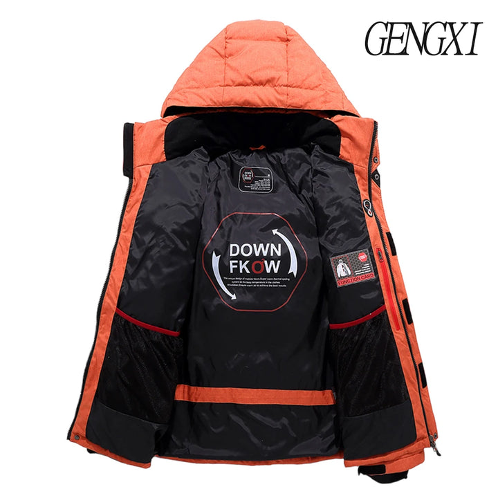 Men's Outdoor Lightweight Warm Detachable Collar Down Jacket Winter New Arrival Casual Fashion Multi-Pocket Workwear Down Coat