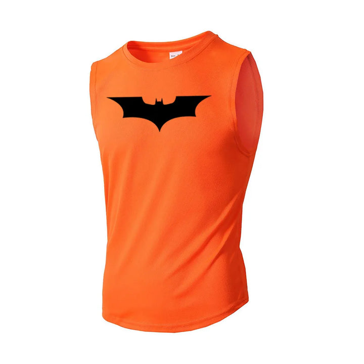 Bat Printed Men's Loose Sleeveless T-shirt Autumn inner wear Running  T Shirt Gym Fitness Jogging Vest Male Casual Shirt Tops