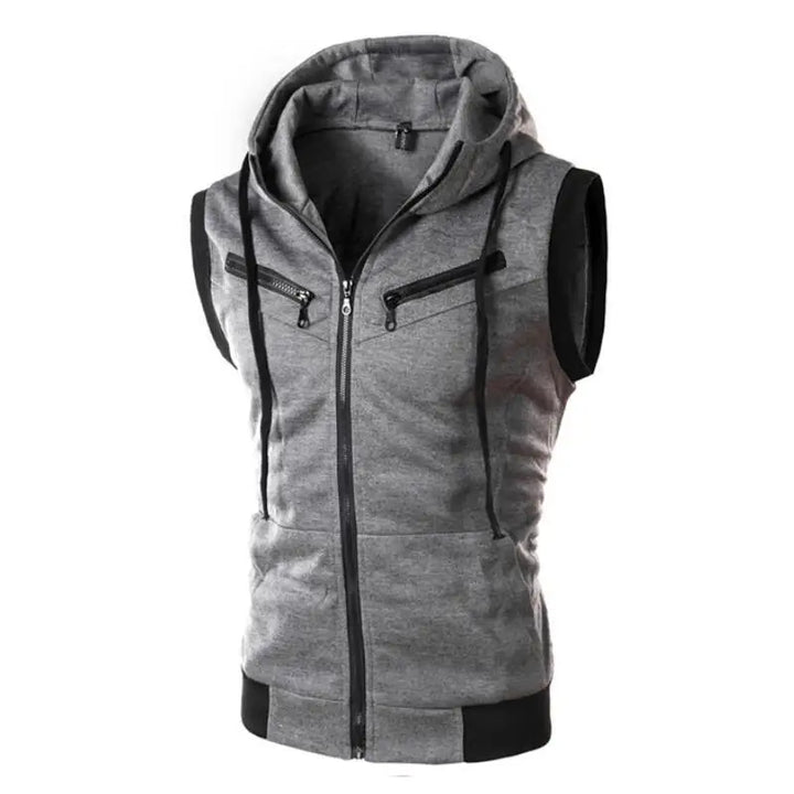 2026 New Fashion Zipper Cardigan Sweater Mens Sleeveless Hooded Vest Jacket Plus Size S-4XL Streetwear Vest Hoodies