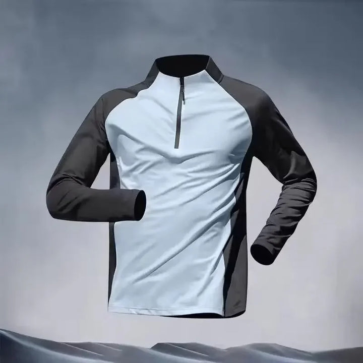 Men's Spring Autumn Half Zip Long Sleeve Running Fitness T-Shirt Quick Dry Breathable Lightweight Thin T-Shirt for Training Cycl