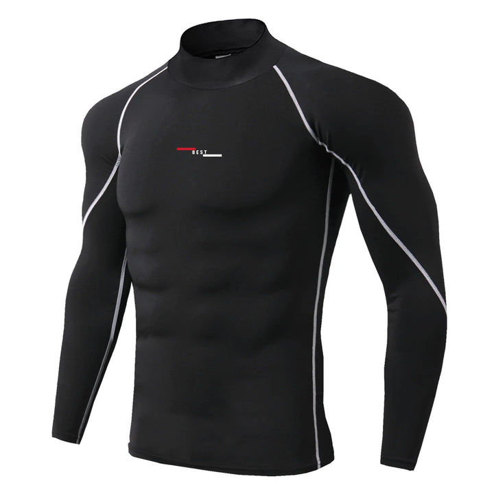 Mens Running T-shirts Compression Long Sleeve Sport Shirts Spider Printing Fitness Training Jogging Gym Quick Dry Tee