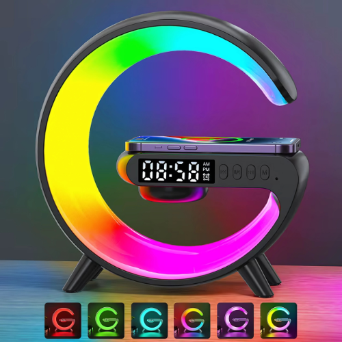 GlowClock™ 6-in-1 Smart LED Clock – Wireless Charger | Bluetooth Speaker | Alarm | Sleep Light