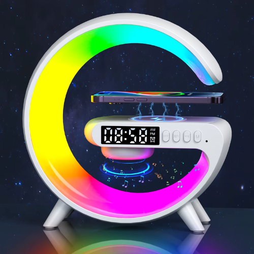 GlowClock™ 6-in-1 Smart LED Clock – Wireless Charger | Bluetooth Speaker | Alarm | Sleep Light