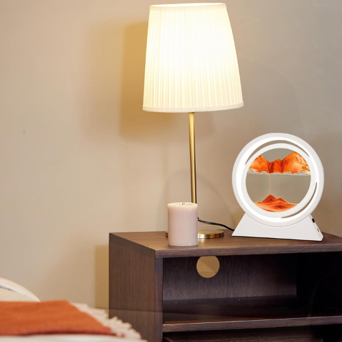 Luminous Quicksand Hourglass Lamp – Flowing Sand Landscape Art Light for Home & Office