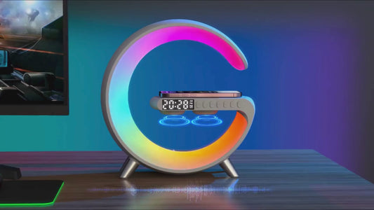 GlowClock™ 6-in-1 Smart LED Clock – Wireless Charger | Bluetooth Speaker | Alarm | Sleep Light